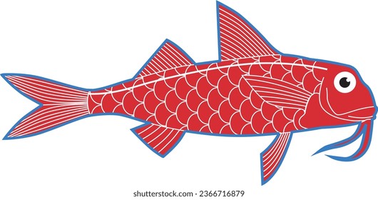 Mullus surmuletus red fish with a beard