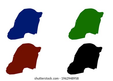 Diseño de silueta de mapa de la ciudad de Multan en Pakistán con fondo blanco