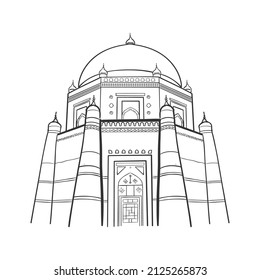 Ilustración vectorial del monumento Multan Tomb