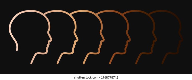 Multethnic Racial Diversity People Illustration. Simple Illustration Showing Racially Diverse Group of Multi Ethnic People. Anti-Racism and Pro Diversity Vector Banner Illustration