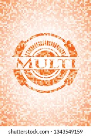 Multi abstract orange mosaic emblem
