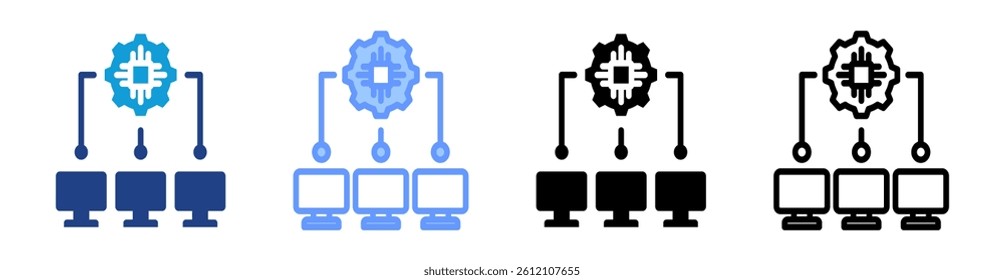 Multi Agent System icon set multiple style collection