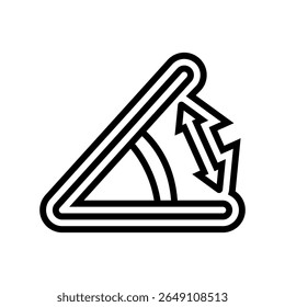vetor de ícone de linha de ajuste de vários ângulos. sinal de ajuste de vários ângulos. símbolo de contorno isolado ilustração em preto