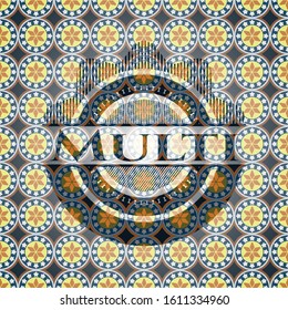 Multi arabic badge background. Arabesque decoration.