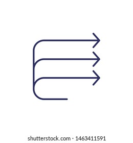 Multi arrow way icon. Several directions. Many ways