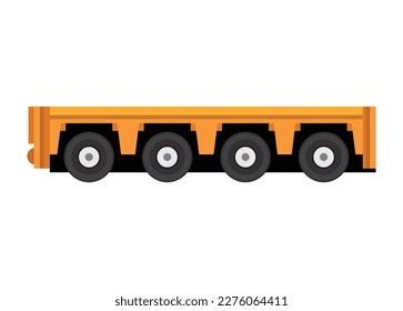 Multi axle trailer. Simple flat illustration.