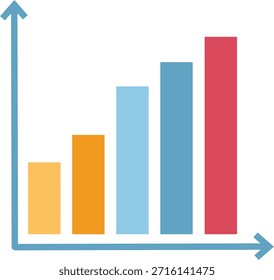 Ilustración de gráfico de barras múltiples que representa la comparación de categorías, análisis de negocios, informes financieros, visualización de datos y presentación infográfica moderna.