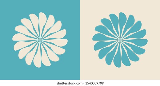 Multi bladed turbine set. Vector. Isolated, separated.
