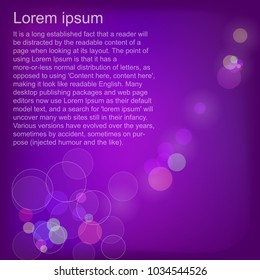 multi bokeh lights on violet background with copy space, ESP 10.
