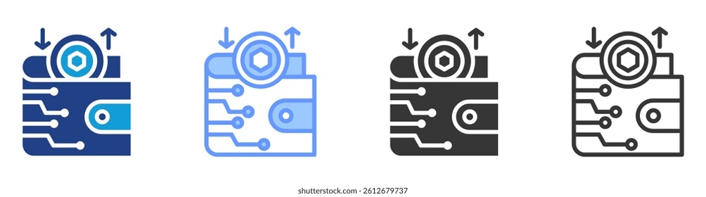 Multi chain wallet icon set multiple style collection