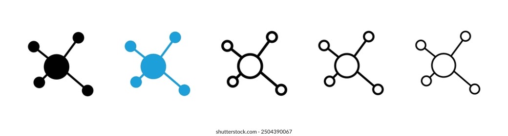 Multi channel icon in black and blue colors