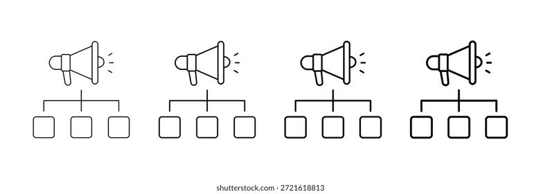 Multi Channel Icons Vector Set In Different Stroke Line Style