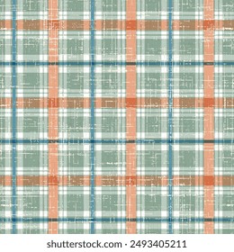 Multi check texture pattern. Abstract orange, green white and summer color texture background.Vertical irregular size multi-colored checks Vector. Textile geometrical