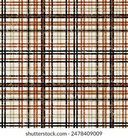 Multi check textured pattern.  Abstract dark and light spring brown Vertical irregular size line multi-colored texture background. vector Textile geometrical check texture patterns.