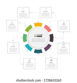 multi - circle color diagram on world wild background   Flat info-graphic 