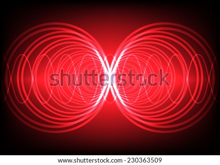 multi circle wave surround on red color background