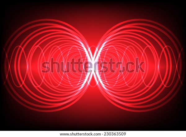 multi circle\
wave surround on red color\
background