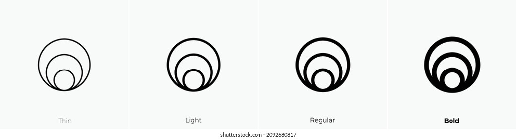 multi circular icon. Thin, Light Regular And Bold style design isolated on white background