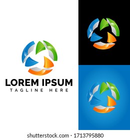 Multi Color 3D Arrow Group Logo Design