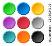 Multi color 3d circle icon background for web or print design element
