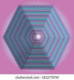Multi color 3d themed multi layer trapezoid shaped illustration; pyramid effect.