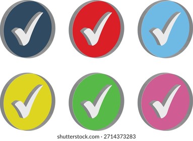 Multi color 3d tick mark lista de verificación conjunto de Plantilla