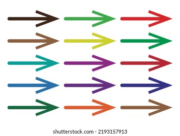Multi color arrows icon on white background.