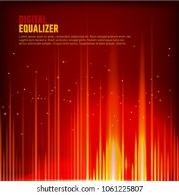 Multi color Audio waveform technology background Digital equalizer technology abstract Vector image