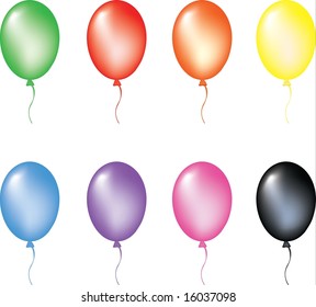 Multi color balloons. Vector illustration. isolated on white background, EPS8, all parts closed, possibility to edit.