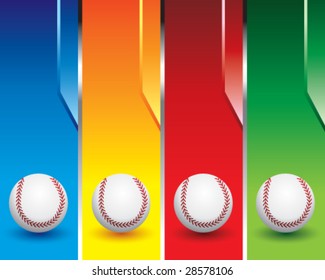 multi color baseball banners