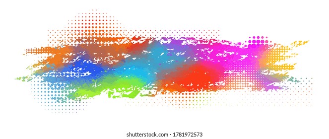 mehrfarbiger Hintergrund. Grunge Textur Schlaglinie. Kunst rosa schmutziges Design. Grenze für künstlerische Form, Pinselelement. Vektorgrafik