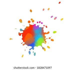 Multi color blots background. Grunge texture stroke line. Art ink dirty design. Border for artistic shape, paintbrush element. Vector illustration