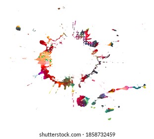 Multi color blots background. Grunge texture stroke line. Art ink dirty design. Paintbrush element. Brushstroke graphic. Vector illustration