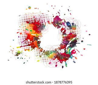 Fondo de manchas multicolor. Línea de trazo de textura gruesa. Diseño sucio de tinta de arte. Elemento Pincel. Gráfico de pincel. Ilustración del vector