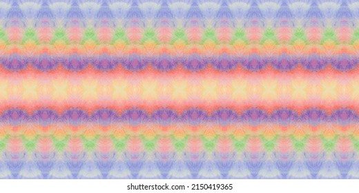 Multi Color Bohemian Pattern. Abstract Watercolour Vector Pattern. Seamless Vector Geo Batik. Red Color Boho Ethnic Brush. Pink Color Bohemian Texture. Tribal Geometric Batik. Abstract Tie Dye Batik