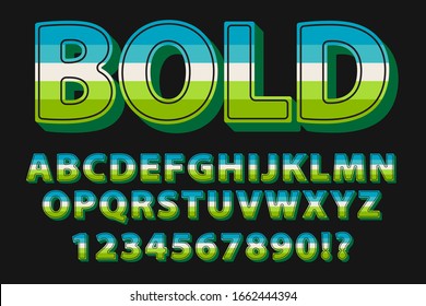 Multi color with bold alphabet text effect