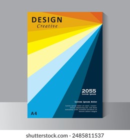 Multi color book cover design modern style. Annual report. Brochure template, catalog. Simple Flyer promotion. magazine. Vector illustration