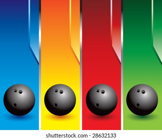 multi color bowling ball banner