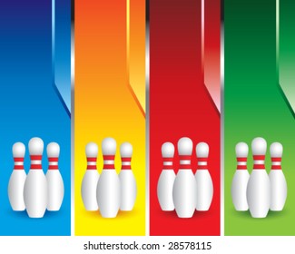 multi color bowling pin banners