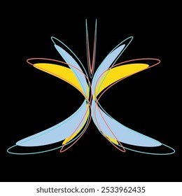 multi color butterfly with flower illustration, beautiful design, art game  Butterflies with a pattern. The composition contains flowers. 