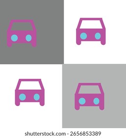 Diseño de icono de coche multicolor