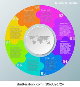 Multi color circle chart infographic template for modern presentations, business, advertising, layouts, etc.