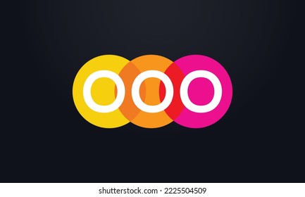 Multi Color Circle logo and colourful circle monogram vector and multiple colorful logo design icon vector with colorful group letters symbol ooo