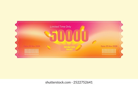 Multi cor cupom Voucher que oferecem 50000 desconto em um shopping ilustração.