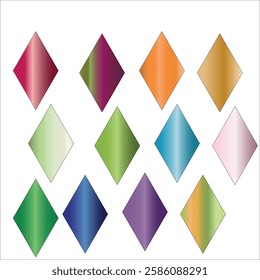 Multi color crystal in rhombus shape.