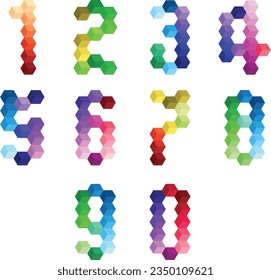 multi color cube number set, isolated on white background, vector illustration.