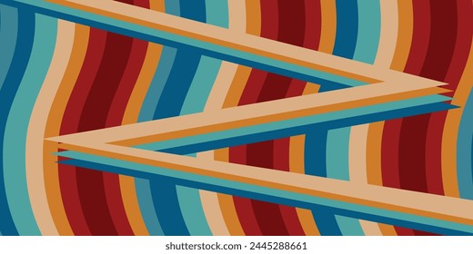 Multi color curve and zigzag shape vector for design element.