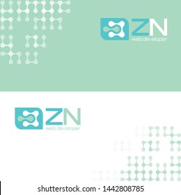 a multi color flat minimalistic logo and pattern design, could be used as a brand identity for different spheres, such as business, IT, hi-tech, web development, pharmaceuticals, cosmetics and more