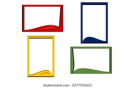 multi color frame vector design for infographic or graphical use, Photo Frames set in cartoon style Collection of multi colored picture frame isolated on white background