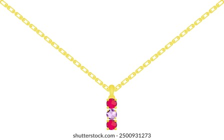 Multi color gemstone gold necklace